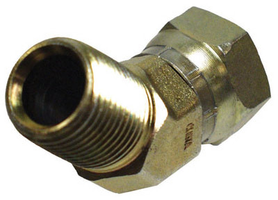 45 Degree Hydraulic Adapter, 3/8-In. MP x 3/8-In. FP Swivel