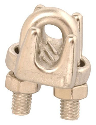 Wire Rope Clip, Cast Stainless Steel, 1/8-In.