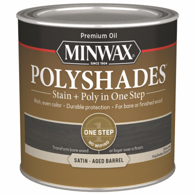 Polyshades Stain & Poly Finish, Satin Aged Barrell, 1/2 Pt.
