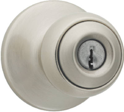 Security Polo Entry Knob Lockset, Satin Nickel