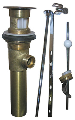 Lavatory Pop-Up Drain Assembly, Polished Brass Plated, 1-1/4 In.