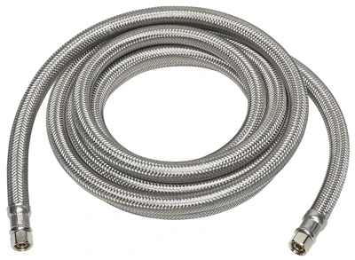 Dishwasher Supply Line, Stainless Steel, 3/8 Compression x 60 In.