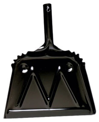 Heavy Duty Dust Pan, Black, Metal, 12 In.