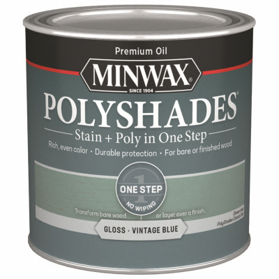 Polyshades Stain & Poly Finish, Gloss Vintage Blue, 1/2 Pt.