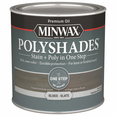 Polyshades Stain & Poly Finish, Gloss Slate, 1/2 Pt.