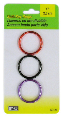 Split Key Rings, Assorted Colors, 3-Pk. (5 pieces)