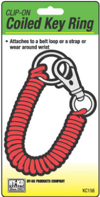 Key Ring, Wrist Coil & Metal Clip, Clip-On