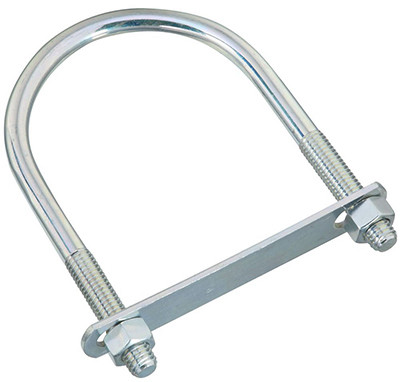 U-Bolt with Plate & Nuts, Zinc, 1/2 x 4 x 6-1/2 In.