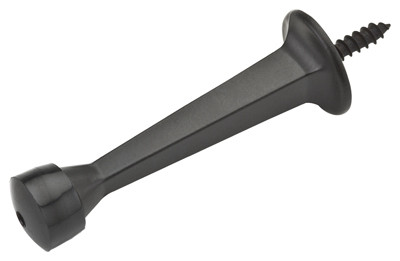 Doorstop, Wall-Mount, Square, Rigid, Oil-Rubbed Bronze, 3 In.