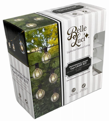 Belle Luci G40 Outdoor String Lights, 20 Clear Bulbs, 20 Ft.