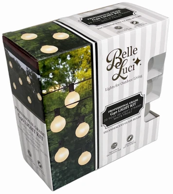 Belle Luci G40 Outdoor String Lights, 20 White Frosted Bulbs, 20 Ft.