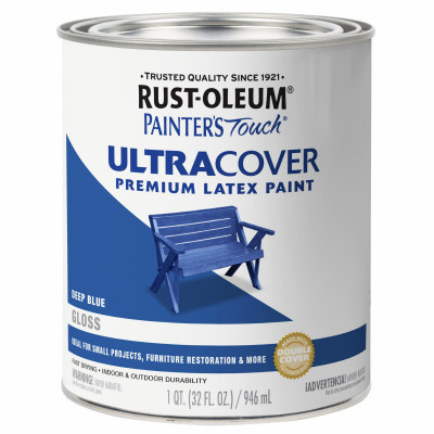 Painter's Touch Ultra Cover Latex Paint, Deep Blue, Qt.