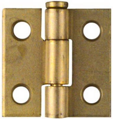 2-Pk., 1 x 1 In. Narrow Hinges, Light-Duty, Dull Brass