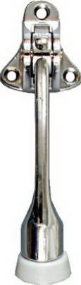 Doorstop, Wall-Mount, Kick-Down, Chrome, 4 In.