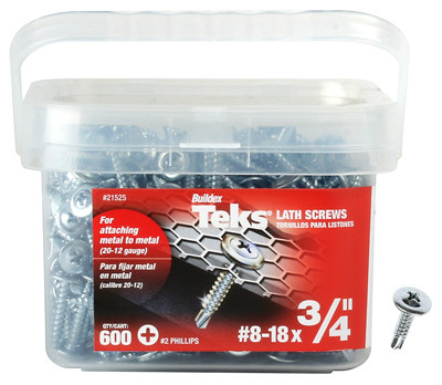 Lath Screws, Metal To Wood/Metal, Phillips Head, Drill Points, #8-18 x 3/4 In., 600-Pk.