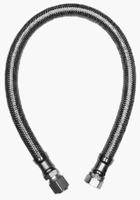 Delta Style Faucet Connector, Stainless Steel, 3/8 Compression x 3/8 O.D. x 20 In.