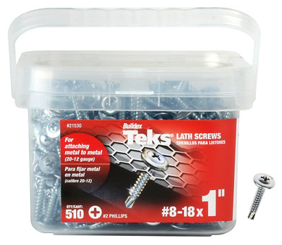 Lath Screws, Metal To Metal, Phillips Head, Drill Points, #8-18 x 1 In., 510-Pk.