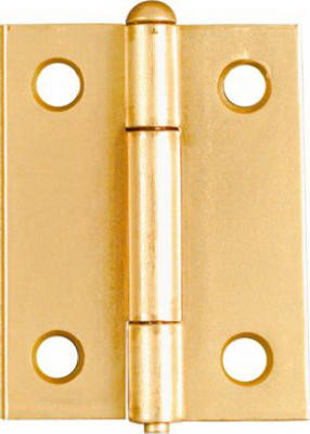 2-Pk., 2 In. Narrow Hinges, Light-Duty, Dull Brass