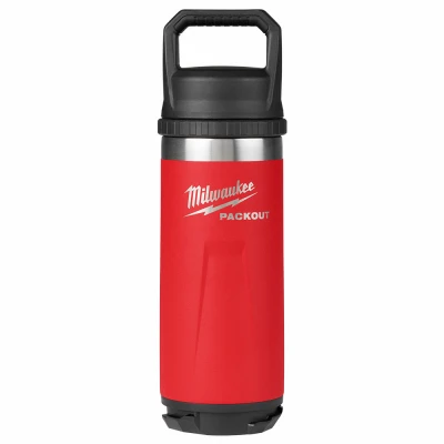 Packout Insulated Beverage Bottle, Chug Lid, Stainless Steel, Red, 18 oz.