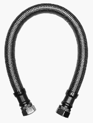Faucet Connector, Stainless Steel, 3/8 Compression x 3/8 Compression x 20 In.