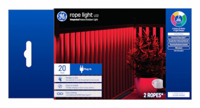 LED Rope Light, Plug In, 7 Colors, 20-Ft.