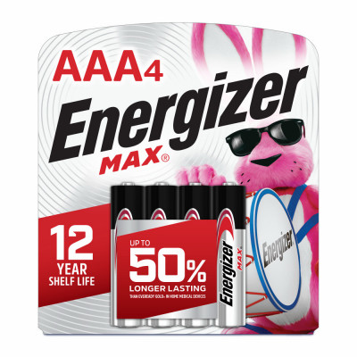 Max AAA Batteries, Triple A Alkaline Batteries, 4-Pack