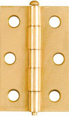 2-Pk., 2-1/2 In. Narrow Hinges, Light-Duty, Dull Brass
