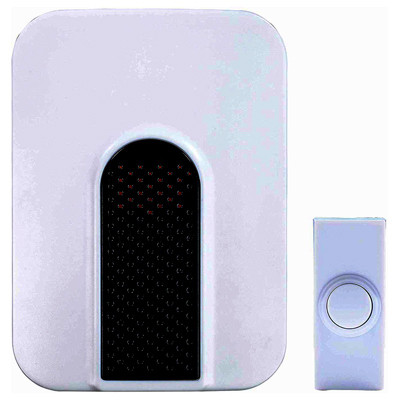 Wireless Doorbell Kit, Battery-Operated, White/Black