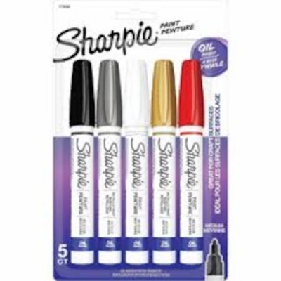 Paint Markers, Assorted Colors, Medium Point, 5-Pk.