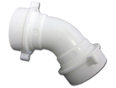 Lavatory/Kitchen Drain Elbow, White PVC, 1-1/2 or 1-1/4 In. Slip Joint