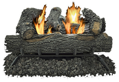 Gas Log Set, Thermostat, Dual Fuel, Vent-Free, 30,000-BTU, 24-In.