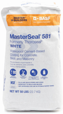 MasterSeal 581 Waterproof Coating, Cement Based, White, 50 Lbs.