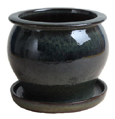 4 In. Studio Planter, Ceramic, Dripping Green (8 pieces)