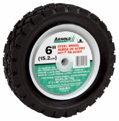 Universal Offset Hub Replacement Lawn Mower Wheel, Steel, 6 In.