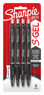 Black Gel Pen, Medium Point, 4-Pk.