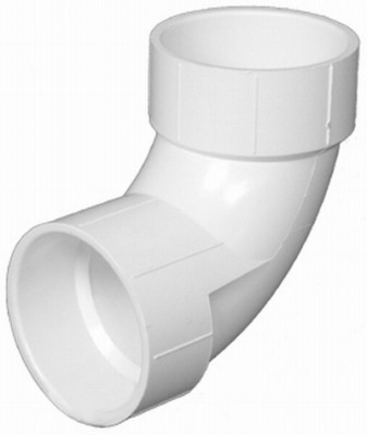 Schedule 40 DWV Sanitary Elbow, 90-Degree, PVC, 1-1/2 In.