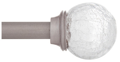 Walden Decorative Curtain Rod, Pewter, 5/8 x 90 to 130 In.