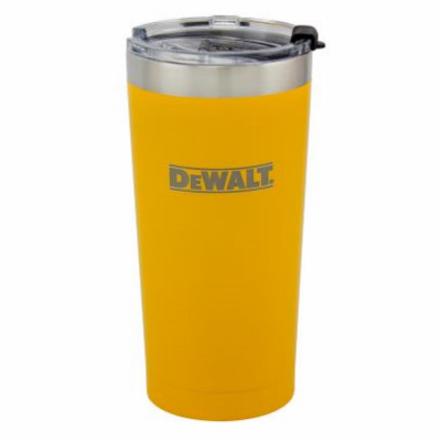 Logo Travel Tumbler, Insulated Yellow Stainless Steel, 20 oz.