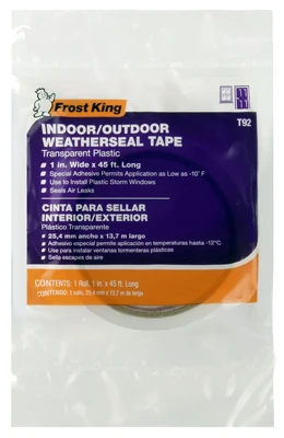 Clear Plastic Window Weatherseal Tape, 1 In. x 45 Ft.