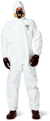 Hooded Disposable Coveralls, Zip Close, White, XXXL, 25-Pk.