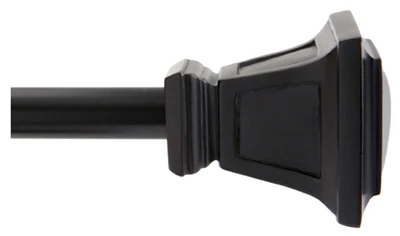 Seville Decorative Curtain Rod with Finials, Black, 5/8 x 48 to 86 In.
