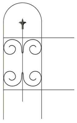 Black Garden Fence With Finial, 32 In. x 8 Ft.