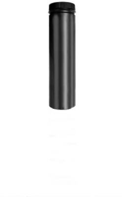 DSP Stove Pipe, Matte Black Double-Wall Stainless Steel, 8 x 36-In.