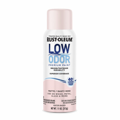Low Odor Water-Based Spray Paint, Dusty Rose, Matte, 11 oz