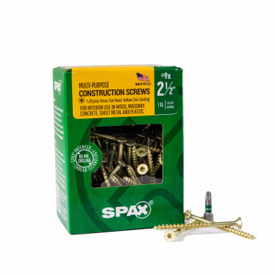 #9 x 2-1/2" Interior Flat Head Wood Screws Construction Torx T-Star Plus (116 EA) 1 LB