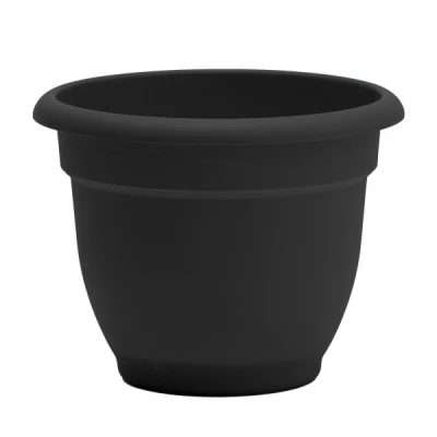 Bell Shaped Planter, Black Plastic, 6 In.