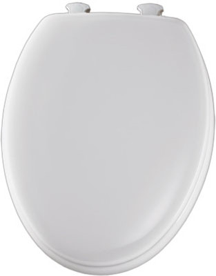 Elongated Molded Wood Toilet Seat, Easy-Clean & Change  Hinge, White