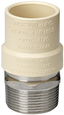 CPVC Pipe Transition Adapter, 1/2 In. MIP