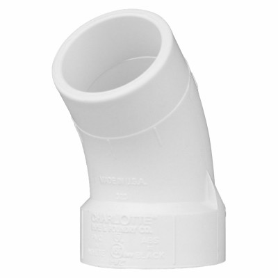 Schedule 40 DWV 45-Degree Street Elbow, PVC, 1-1/2 In.