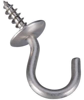 Cup Hook, Stainless Steel, 3/4 In.